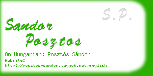 sandor posztos business card